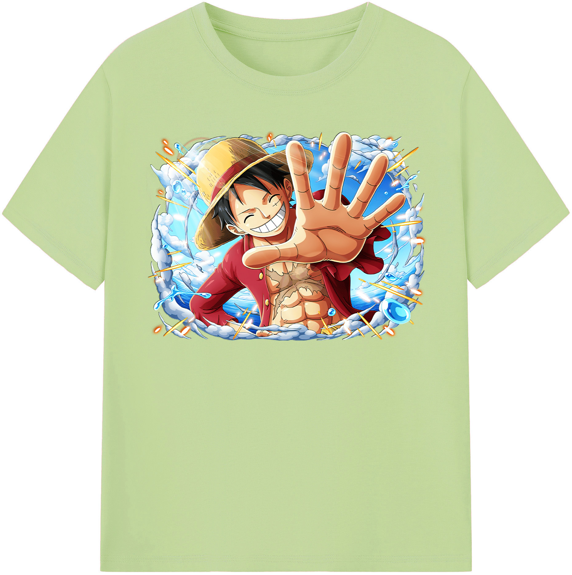 ワンピース モンキー・D・ルフィ ONE PIECE Monkey D. Luffy 綿100％半袖Tシャツ（フロントプリント）